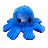 Caracatita reversibila din plus cu doua emotii, cu LED, mov/albastru, 20 x 8 cm, Vivo OCTOPUS-PURPLE/BLUE